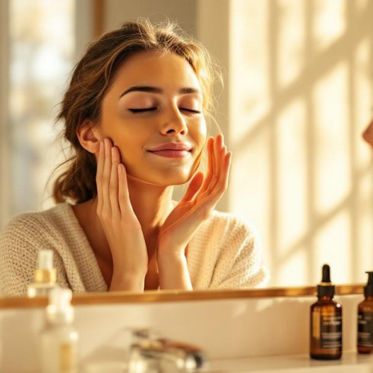 a woman enjoying her seasonal skincare routine with a radiant complexion highlighting the importance of tailored skincare solutions 1