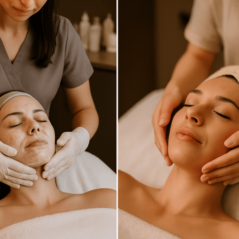 professional facial before after